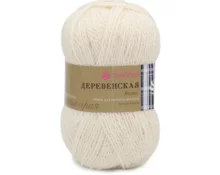 Пряжа пехорка Деревенская, Белый 01, 100%  шерсть, 100 г, 250 м
