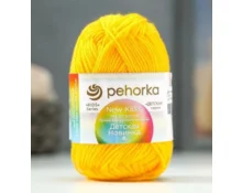 Пряжа пехорка Детская новинка, Желток 12, 100% акрил, 50 г, 200 м
