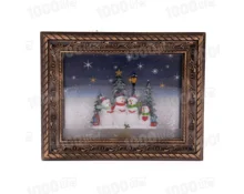Сувенир новогодний Фонарь Картина, 24*19 см, светодиодный, USB, 4R6