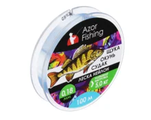 Леска нейлон Azor Fishing Окунь, судак, 100 м, 0,18 мм, тест 5 кг, светло-голубая
