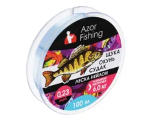 Леска нейлон Azor Fishing Окунь, судак, 100 м, 0,23 мм, тест 6 кг, светло-голубая