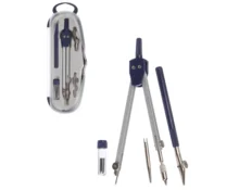 Набор чертежный, циркуль 11,5 см, грифели, рейсфедер, центр, ручка, 5 предметов