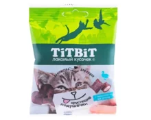 Подушечки хрустящие TiTBiT с паштетом из утки для кошек, 30 г
