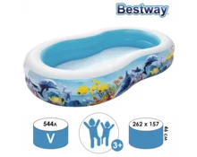 Бассейн надувной BestWay "Подводный мир" 54118, 262*157*46 см, овальный