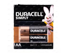 Батарейка Duracell Simply, щелочная, AA (LR06), BL-2, 2 шт