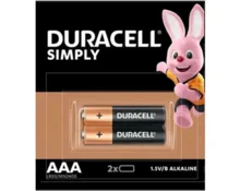 Батарейка Duracell Simply, щелочная, AAA (LR03), BL-2, 2 шт
