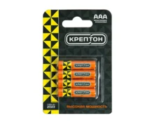 Батарейка Крептон, щелочная, AAA (LR03), BP4, 4 шт