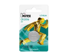 Батарейка Mirex, литиевая, CR 2016, 3V, BL-1, 1 шт
