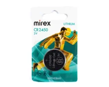 Батарейка Mirex, литиевая, CR 2450, 3V, BL-1, 1 шт