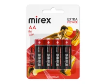Батарейка Mirex, солевая, AA (R6), Sh4, 4 шт