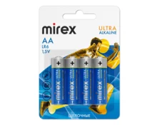 Батарейка Mirex Ultra, щелочная, AA (R6), BL-4, 4 шт
