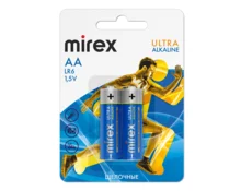 Батарейка Mirex Ultra, щелочная, AA (R6), BL-2, 2 шт