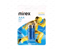 Батарейка Mirex Ultra, щелочная, AAA (R03), BL-2, 2 шт