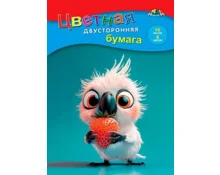 Бумага цветная АппликА Попугайчик, двусторонняя, А4, 16 л, 8 цветов