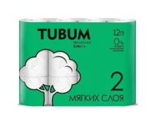 Бумага туалетная TUBUM белая, 2 слоя, 8 шт