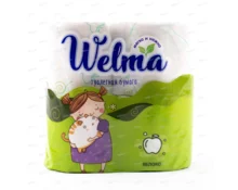 Бумага туалетная WELMA двухслойная с втулкой с ароматом яблока