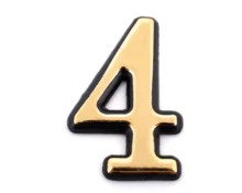Цифра дверная 4, пластик, золото