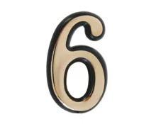 Цифра дверная 6, пластик, золото