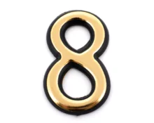 Цифра дверная 8, пластик, золото