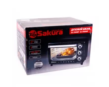 Духовка электрическая Sakura SA-7000HBK, черная, 2 конфорки, 27 л, 2900 Вт