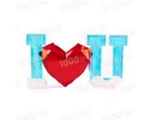 Фигура светодиодная I Love You, 37 см, USB, RGB, блок для батареек