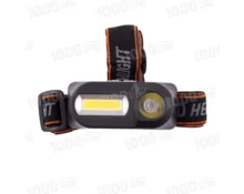 Фонарь налобный аккумуляторный 2 диода, 8*4 см, microUSB