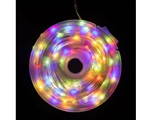 Гирлянда светодиодная Нить прозрачная 400 диодов, 50 м, RGB, белый провод