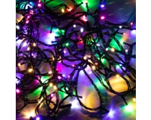 Гирлянда уличная Нить, 10 м, 100 диодов, RGB, 220 В, IP44, модульная, черный провод