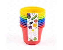 Горшок круглый Color 9*6,8 см, 0,3 л, разноцветный, 10 шт