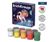 Гуашь ErichKrause Space Animals, 9 цветов