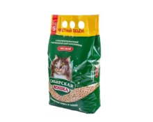 Наполнитель для кошачьего туалета Сибирская Кошка Лесной 5 л, древесные гранулы 10 мм