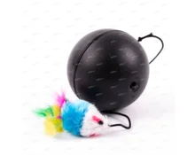 Игрушка для кошек Шар с мышкой, инерционный, батарейка АА 1 шт