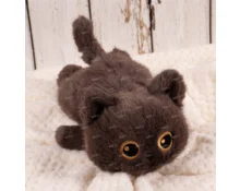 Игрушка мягкая DOURMAN Котик, 28 см, серый