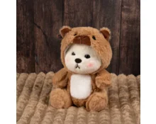 Игрушка мягкая DOURMAN Медведь с капюшоном, 23 см