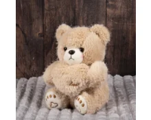 Игрушка мягкая DOURMAN Мишка бежевый с сердцем, 23 см