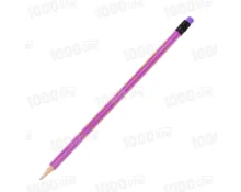 Карандаш чернографитный Star Color, дерево, круглый, с ластиком