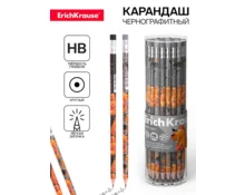 Карандаш ч/г ErichKrause Happy Capy круглый корпус, пластик, с ластиком, заточен