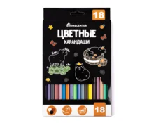 Карандаши цветные Homecenter пластиковые, шестигранный корпус, 18 цветов