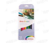 Карандаши цветные Star Color, 12 цветов, дерево, шестигранные