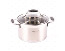 Кастрюля из нержавеющей стали KV30403, 3,2 л, 20 см, индукция, стеклянная крышка