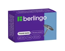 Кнопки канцелярские Berlingo гвоздики, никелированные, 50 шт, 10 мм
