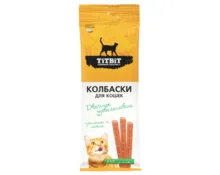 Колбаски для кошек TiTBiT Двойное удовольствие, с цыплёнком и печенью, 45 г