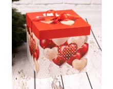 Коробка подарочная Фабрика Чудес Сердце, 22*22*22 см, с бантом, складная