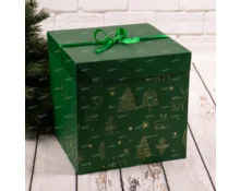 Коробка подарочная НГ, Фабрика Чудес, 30*30*30 см, с бантом, складная