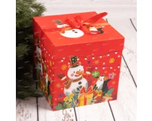 Коробка подарочная новогодняя Фабрика Чудес, 22*22*22 см, с бантом, складная