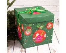 Коробка подарочная новогодняя Фабрика Чудес, 30*30*30 см, с бантом, складная