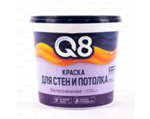 Краска водно-дисперсионная Formula Q8, интерьерная, белоснежная, полиакрил, 1,4 кг