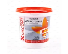 Краска водно-дисперсионная Ореол Дисконт, для потолков, супербелая, матовая, 1,5 кг