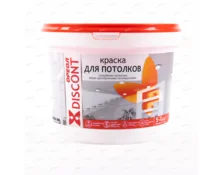 Краска водно-дисперсионная Ореол Дисконт, для потолков, супербелая, матовая, 3 кг