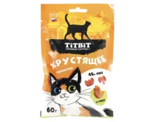 Лакомство хрустящее для кошек TiTBiT, с курицей, 60 г